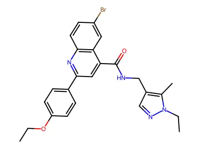 6-bromo-2-(4-ethoxyphenyl)-N-[(1-ethyl-5-methylpyrazol-4-yl)methyl]quinoline-4-carboxamide structure