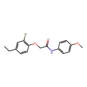 2-(2-bromo-4-ethylphenoxy)-N-(4-methoxyphenyl)acetamide structure