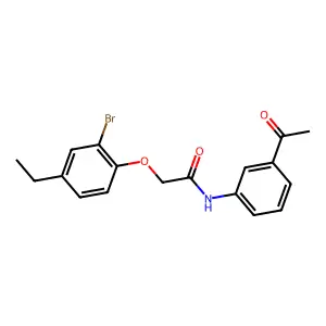 N-(3-acetylphenyl)-2-(2-bromo-4-ethylphenoxy)acetamide structure