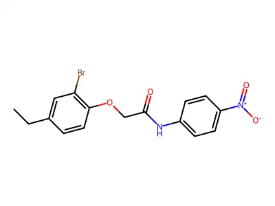 2-(2-bromo-4-ethylphenoxy)-N-(4-nitrophenyl)acetamide structure