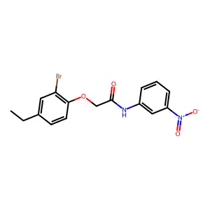 2-(2-bromo-4-ethylphenoxy)-N-(3-nitrophenyl)acetamide structure
