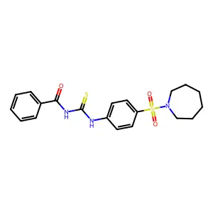 N-[4-(1-azepanylsulfonyl)phenyl]-N'-benzoylthiourea structure