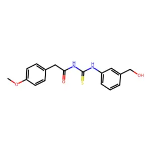 N-[3-(hydroxymethyl)phenyl]-N'-[(4-methoxyphenyl)acetyl]thiourea structure