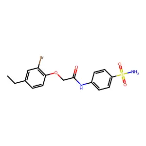 2-(2-bromo-4-ethylphenoxy)-N-(4-sulfamoylphenyl)acetamide structure
