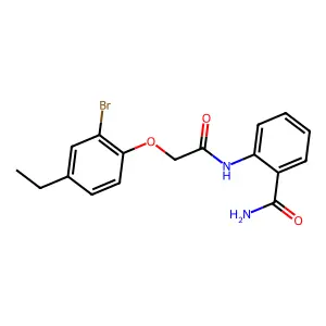 2-{[(2-Bromo-4-ethylphenoxy)acetyl]amino}benzamide structure