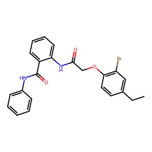 2-{[(2-bromo-4-ethylphenoxy)acetyl]amino}-N-phenylbenzamide structure