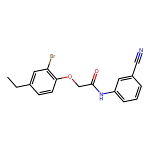 2-(2-bromo-4-ethylphenoxy)-N-(3-cyanophenyl)acetamide structure