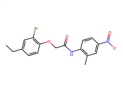 2-(2-bromo-4-ethylphenoxy)-N-(2-methyl-4-nitrophenyl)acetamide structure
