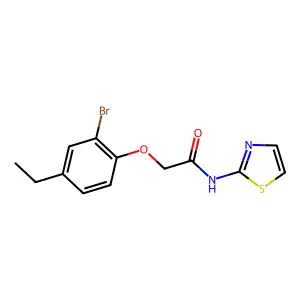 2-(2-bromo-4-ethylphenoxy)-N-(1,3-thiazol-2-yl)acetamide structure