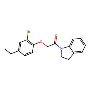 2-(2-Bromo-4-ethylphenoxy)-1-(2,3-dihydroindol-1-yl)ethanone structure