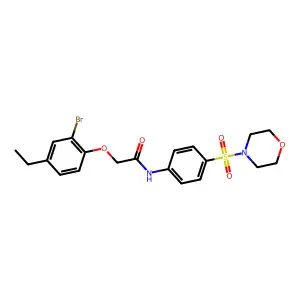 2-(2-bromo-4-ethylphenoxy)-N-(4-morpholin-4-ylsulfonylphenyl)acetamide structure