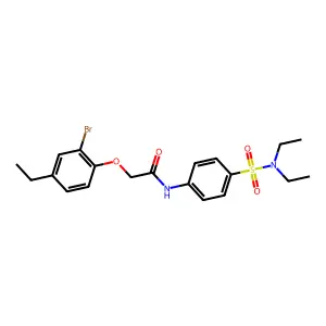 2-(2-bromo-4-ethylphenoxy)-N-[4-(diethylsulfamoyl)phenyl]acetamide structure