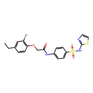 2-(2-bromo-4-ethylphenoxy)-N-(4-(N-(thiazol-2-yl)sulfamoyl)phenyl)acetamide structure