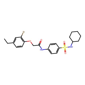 2-(2-bromo-4-ethylphenoxy)-N-{4-[(cyclohexylamino)sulfonyl]phenyl}acetamide structure
