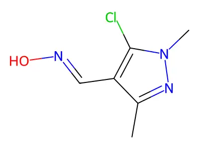 N-[(5-chloro-1,3-dimethylpyrazol-4-yl)methylidene]hydroxylamine structure