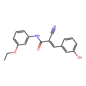 (Z)-2-cyano-N-(3-ethoxyphenyl)-3-(3-hydroxyphenyl)prop-2-enamide structure