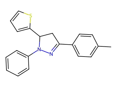 3-(4-Methylphenyl)-1-phenyl-5-(thiophen-2-yl)-4,5-dihydro-1H-pyrazole structure