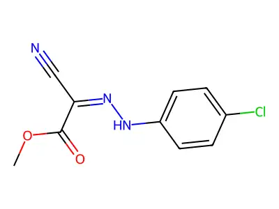 Acetic acid, ((4-chlorophenyl)hydrazono)cyano-, methyl ester structure