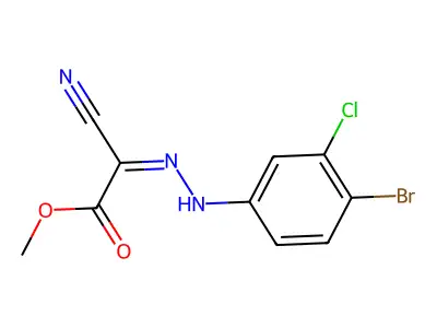 methyl (2E)-2-[(4-bromo-3-chlorophenyl)hydrazinylidene]-2-cyanoacetate structure