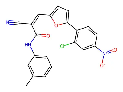 (2Z)-3-[5-(2-chloro-4-nitrophenyl)furan-2-yl]-2-cyano-N-(3-methylphenyl)prop-2-enamide structure