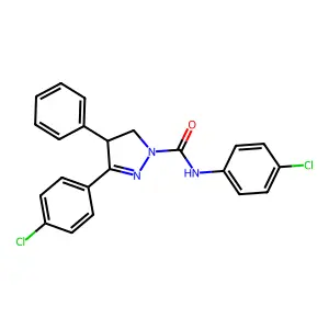 N,3-Bis(4-chlorophenyl)-4,5-dihydro-4-phenyl-1H-pyrazole-1-carboxamide structure