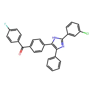 {4-[2-(3-chlorophenyl)-4-phenyl-1H-imidazol-5-yl]phenyl}(4-fluorophenyl)methanone structure