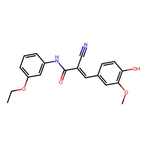 (2Z)-2-cyano-N-(3-ethoxyphenyl)-3-(4-hydroxy-3-methoxyphenyl)prop-2-enamide structure