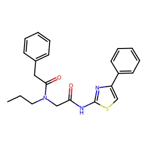2-[(2-phenylacetyl)-propyl-amino]-N-(4-phenyl-1,3-thiazol-2-yl)acetamide structure