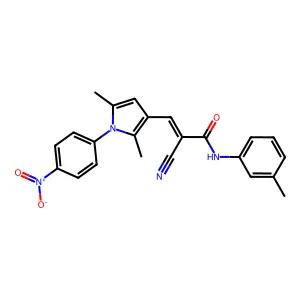 (2E)-2-cyano-3-[2,5-dimethyl-1-(4-nitrophenyl)-1H-pyrrol-3-yl]-N-(3-methylphenyl)prop-2-enamide structure