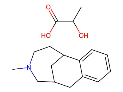 1,6-Methano-1H-4-benzazonine, 2,3,4,5,6,7-hexahydro-4-methyl-, lactate structure