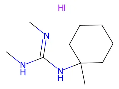 Guanidine, N,N'-dimethyl-N''-(1-methylcyclohexyl)-, monohydriodide structure