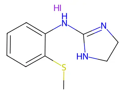 1H-Imidazol-2-amine, 4,5-dihydro-N-(2-(methylthio)phenyl)-, monohydriodide structure