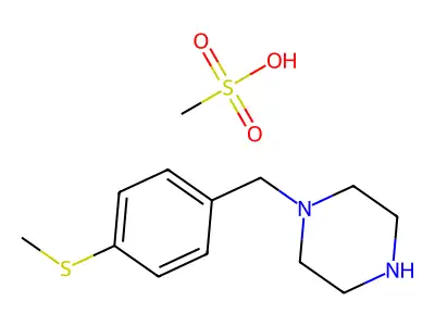 Piperazine, 1-((4-(methylthio)phenyl)methyl)-, monomethanesulfonate structure