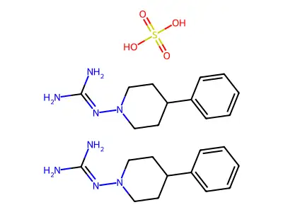Guanidine, (4-phenyl-1-piperidinyl)-, sulfate (2:1) structure