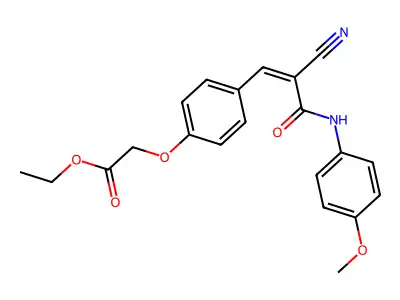 Ethyl 2-[4-[(Z)-2-cyano-2-[(4-methoxyphenyl)carbamoyl]ethenyl]phenoxy]acetate structure