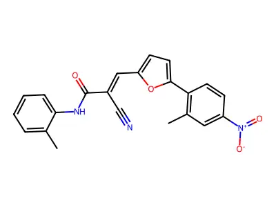 (2E)-2-cyano-3-[5-(2-methyl-4-nitrophenyl)furan-2-yl]-N-(2-methylphenyl)prop-2-enamide structure