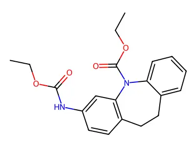 Ethyl 2-(ethoxycarbonylamino)-5,6-dihydrobenzo[b][1]benzazepine-11-carboxylate structure