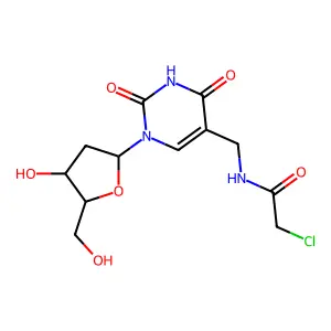 2-chloro-N-[[1-[4-hydroxy-5-(hydroxymethyl)oxolan-2-yl]-2,4-dioxopyrimidin-5-yl]methyl]acetamide structure
