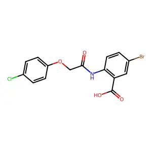 5-Bromo-2-{[(4-chlorophenoxy)acetyl]amino}benzoic acid structure