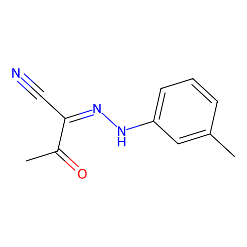 N-(3-methylanilino)-2-oxopropanimidoyl cyanide structure