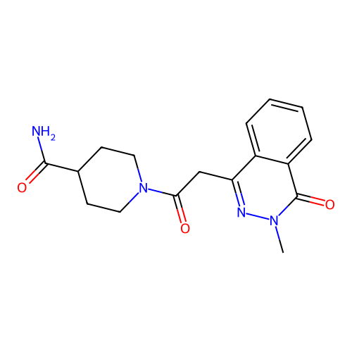 1-[(3-Methyl-4-oxo-3,4-dihydrophthalazin-1-yl)acetyl]piperidine-4-carboxamide structure