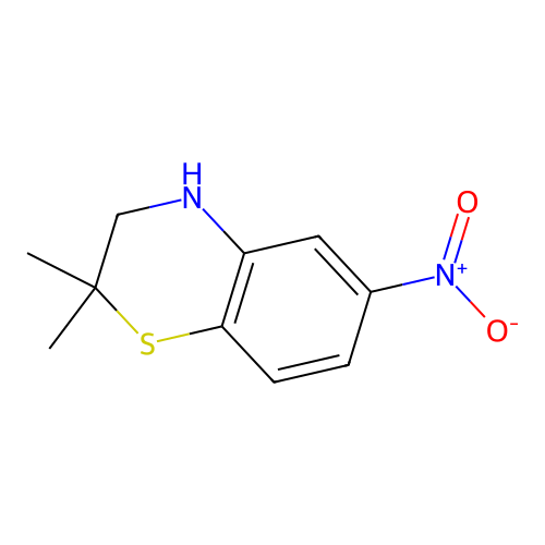 2,2-dimethyl-6-nitro-3,4-dihydro-2H-1,4-benzothiazine structure