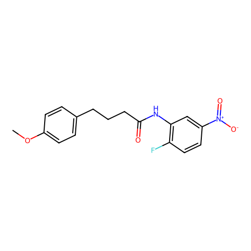 N-(2-fluoro-5-nitrophenyl)-4-(4-methoxyphenyl)butanamide structure