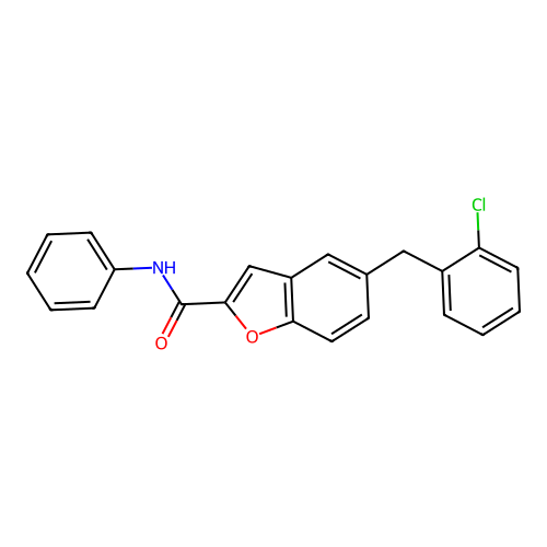 5-(2-chlorobenzyl)-N-phenyl-1-benzofuran-2-carboxamide structure