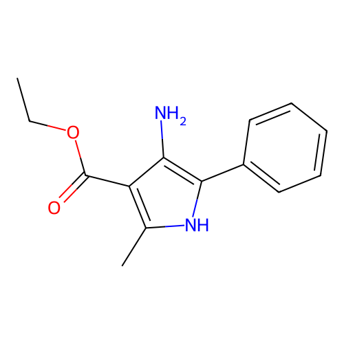 ethyl 4-amino-2-methyl-5-phenyl-1H-pyrrole-3-carboxylate structure