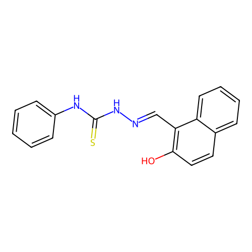 2-((2-hydroxy-1-naphthalenyl)methylene)-N-phenylhydrazinecarbothioamide structure