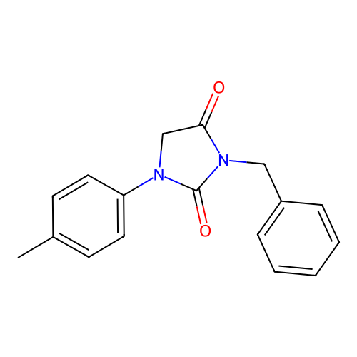 3-Benzyl-1-(4-methylphenyl)imidazolidine-2,4-dione structure