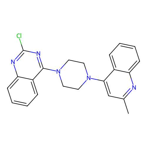 2-Chloro-4-[4-(2-methylquinolin-4-yl)piperazin-1-yl]quinazoline structure
