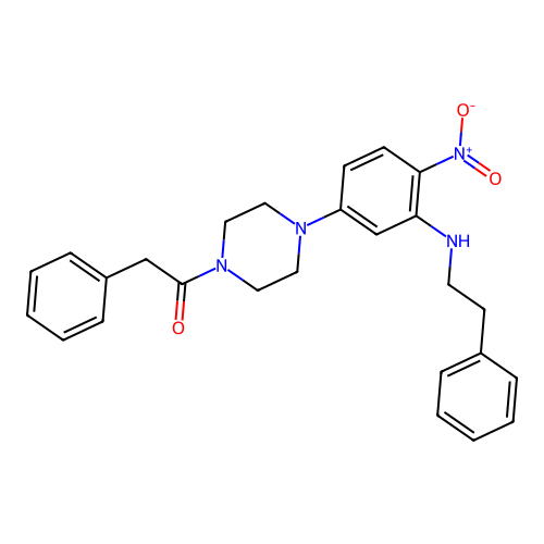 1-(4-{4-Nitro-3-[(2-phenylethyl)amino]phenyl}piperazin-1-yl)-2-phenylethanone structure