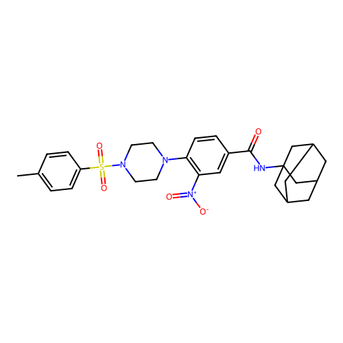 4-{4-[(4-methylphenyl)sulfonyl]piperazin-1-yl}-3-nitro-N-(tricyclo[3.3.1.1~3,7~]dec-1-yl)benzamide structure